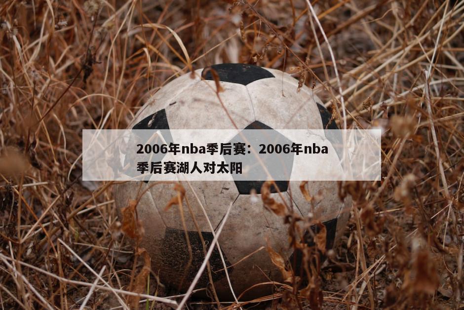 2006年nba季后賽：2006年nba季后賽湖人對太陽(yáng)